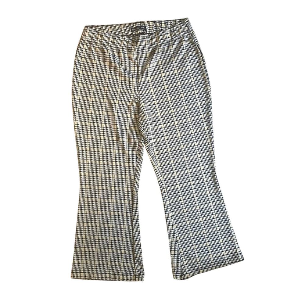 Abercrombie & Fitch Pants Women's Size M Black/White Plaid Work Attire Wide Leg